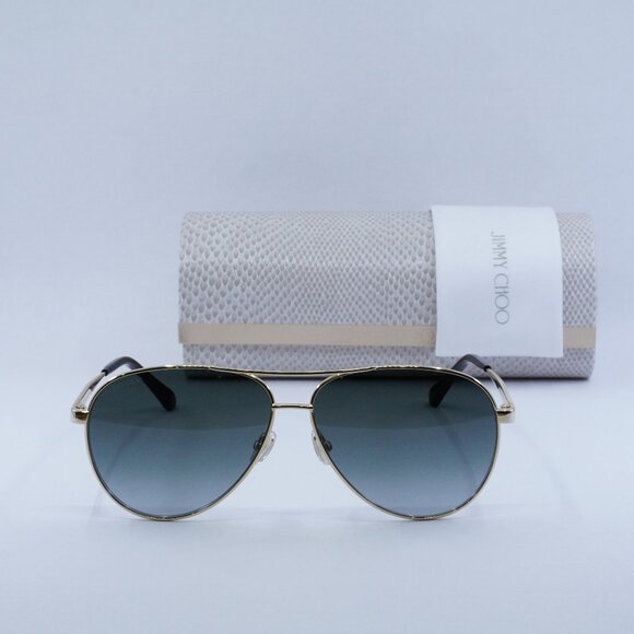 Jimmy Choo JIMENA/S 02M2 9O Aviator Sunglasses - Gold/Black/Grey main image 9